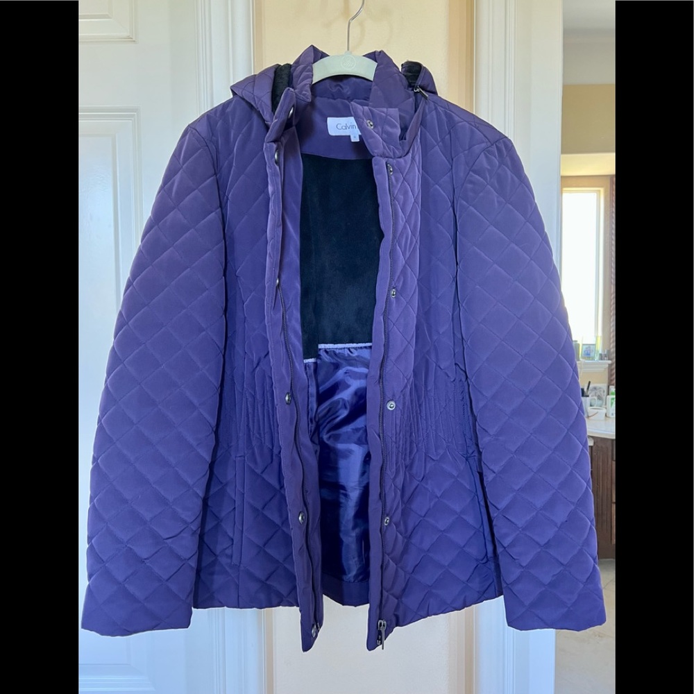 Purple Calvin Klein jacket, size Medium.
